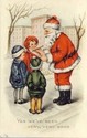 Santa Claus with Children List Christmas Postcard-