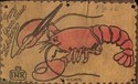 LEATHER Postcard-Lobster Writing with Pen-gg363