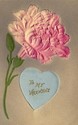 Flower & Heart Silk Pillow Novelty Postcard-ee651