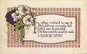 Excellent DAVIS Arts & Crafts ~LOVE~ Poem Postcard