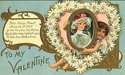 Cupid & Daisy Flowers Valentine's Day  Postcard-gg