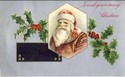 Santa Claus & Holly Embossed Christmas Postcard-jj