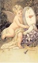 Lot of 10 Cupids with Doves & Flowers Postcards-Un