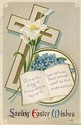 Pretty Easter Cross & Flowers Vintage Postcard-V19