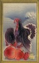 Embossed Thanksgiving Turkey & Fruits Postcard-hh4