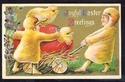 Fantasy Children Dressed as Easter Chick Postcard-