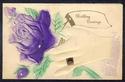 LADY'S HAND HOLDS ROSE EMBOSSED GREETING POSTCARD-