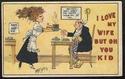 CARMICHAEL Signed Lady & Man Postcard-"Oh You Kid-