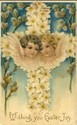 Lovely Easter Angels & Flowers Vintage Postcard-ff