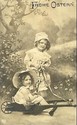 Kids in Old Fashioned Cart RPPC Photo Postcard-ff8