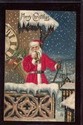 Patriotic SILK Santa Claus American Flag Postcard-