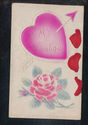 Heart with Rose & Real Ribbon Antique Embossed Val
