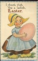 A/s Wall Dutch Girl & Easter Egg Postcard-W307