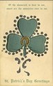 Novelty Silk Shamrock St. Patrick's Day Postcard-g