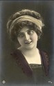 Pretty Lady with Headband old RPPC Photo Postcard-