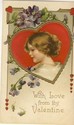 Nice Clapsaddle Girl in Heart Valentine Postcard-k