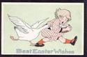 Goose Chases Little Girl Easter Holiday Postcard-k