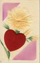 Puffy Silk Heart Vintage Valentine's Day Postcard-