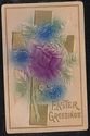  Embossed Easter Cross & Flowers Vintage Antique E