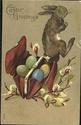 Bunny Rabbit with Briefcase Full of Eggs Postcard-