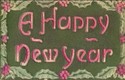 Fancy  Embossed Airbrush Happy New Year Postcard-e