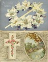 Lot of 2 Pretty Easter Cross & Flowers Postcards-b