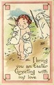 Little Girl with Bunny Rabbits Easter Postcard-cc7