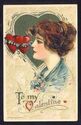 Pretty Lady Winsch Schmucker Valentine Postcard-jj