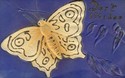 Fancy Heavy Embossed Airbrush Butterfly Postcard-e