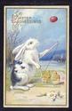 Cute Bunny Rabbits Play Easter Egg Game Postcard-j