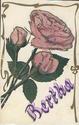 Antique Name Card " BERTHA " Greeting Postcard-W23