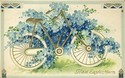 Bicycle with Flowers Beautiful Vintage  Postcard-p