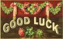 Good Luck & Clovers Vintage Greeting Postcard-gg43