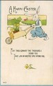 Cute Bunny Rabbit & Red Wheelbarrow Postcard-dd136