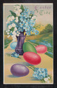Vase of Flowers & Colored  Easter Eggs Postcard-pp