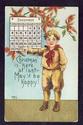 Griggs Christmas Postcard,Happy Boy with Calendar-