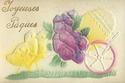 Beautiful Heavy Embossed Easter Chicks Postcard-Sp