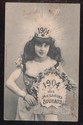 Art Nouveau 1904 Lady & Crown Antique French New Y
