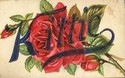 Antique Name Card " KITTIE  " Greeting Postcard-W2