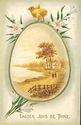 Easter Chick in Egg Scene Vintage Easter Postcard-