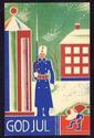 Art Deco Christmas Postcard Soldier Patriotic-nn69