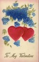 Fancy Embossed Heart & Flowers Valentine Postcard-