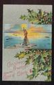 Antique Christmas Postcard with Statue of Liberty 