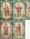 Lot of 5 Santa Claus Busy Day Christmas Postcards-