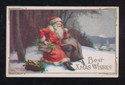 Santa Claus Sitting in Snow Antique Christmas Post