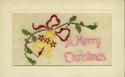 Lovely Embroidered Silk Postcard Merry Christmas-Q