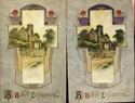 Lot of 2 Winsch Silk Easter Cross Scene Postcards-