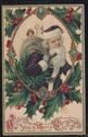 Purple Robe Santa Claus  with Holly Postcard-pp62