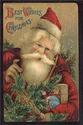 SANTA CLAUS EXCEPTIONAL GERMAN XMAS POSTCARD-ee170