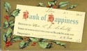 Bank of Happiness vintage Christmas Postcard-jj456